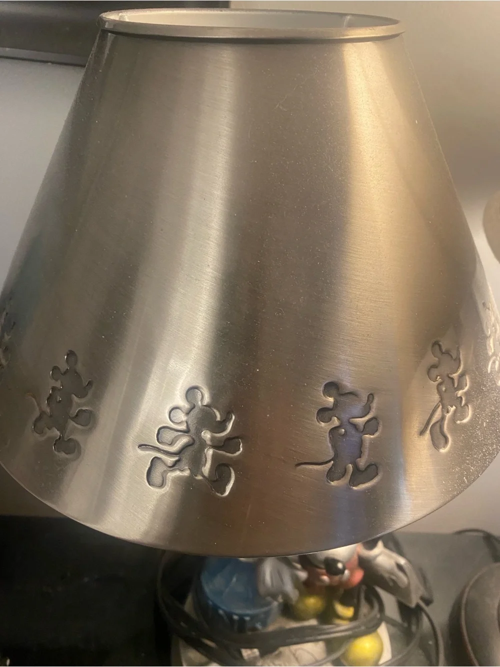 Disney Mickey Mouse Metal Table Lamp in Silver, Black, Red, Yellow
